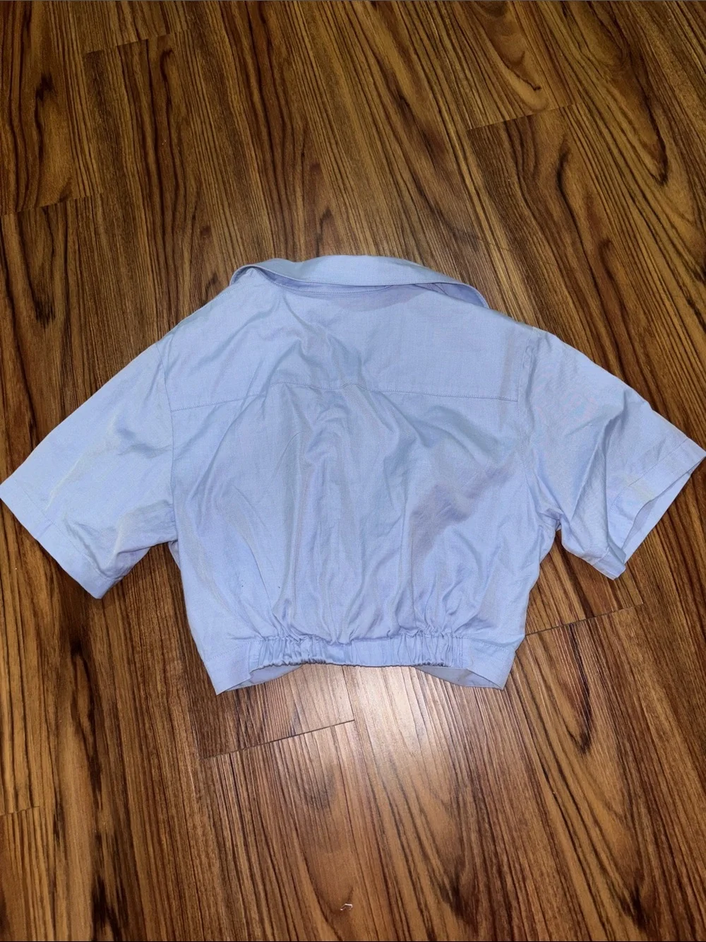 Alexander Wang Light Blue Button-Up Twist Front Crop Top - Picture 4 of 4